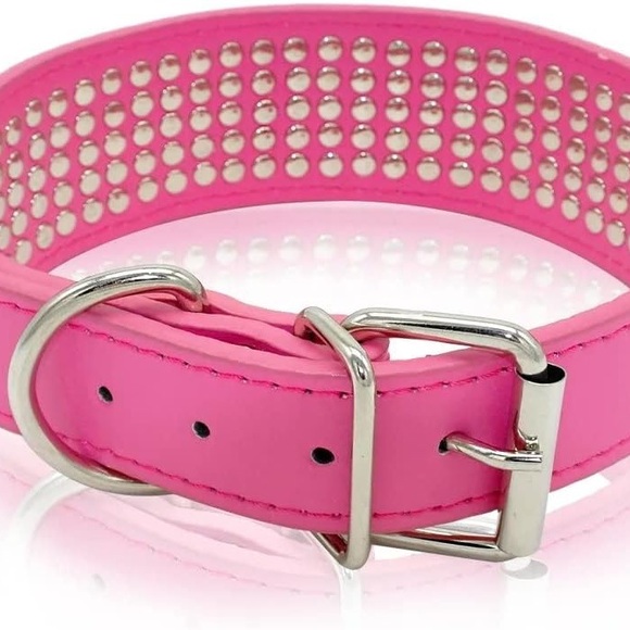 Pink Studded Dog Collar - Picture 2 of 7